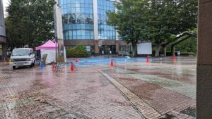 第35回星空映画会ゲリラ豪雨で水浸しの会場