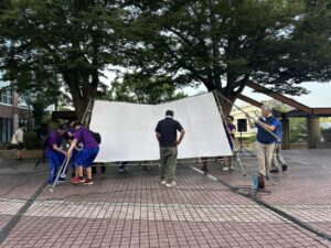 第３７回星空映画会スクリーン設置